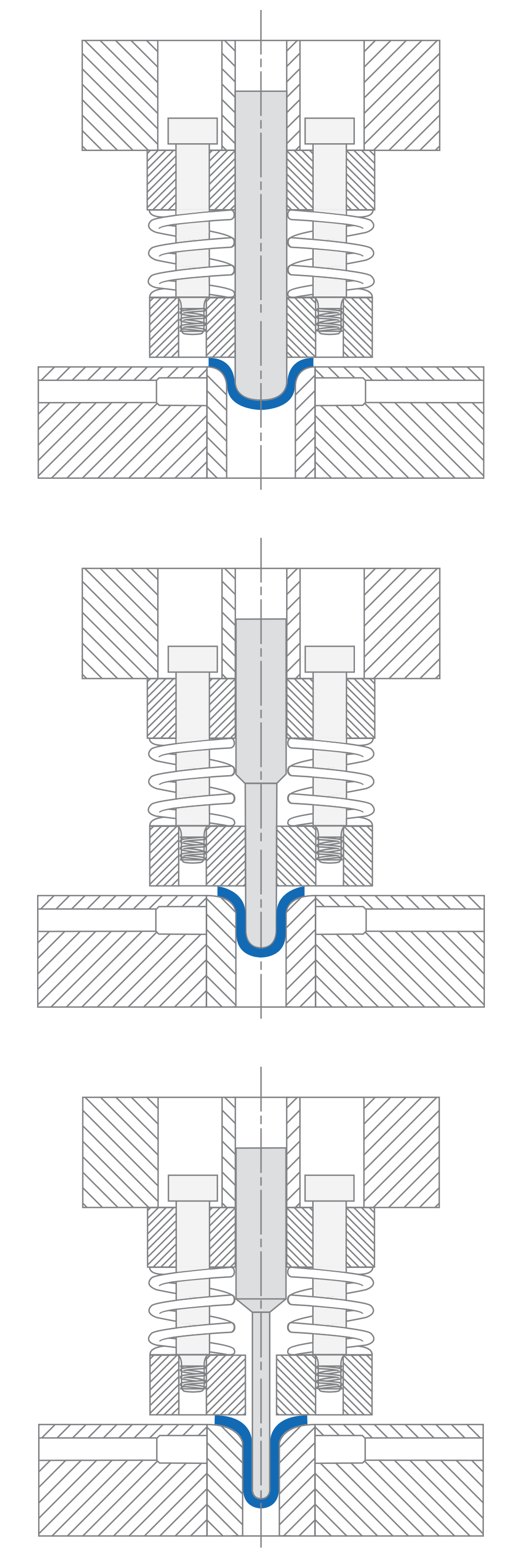 Tooling and die cross-section illustration